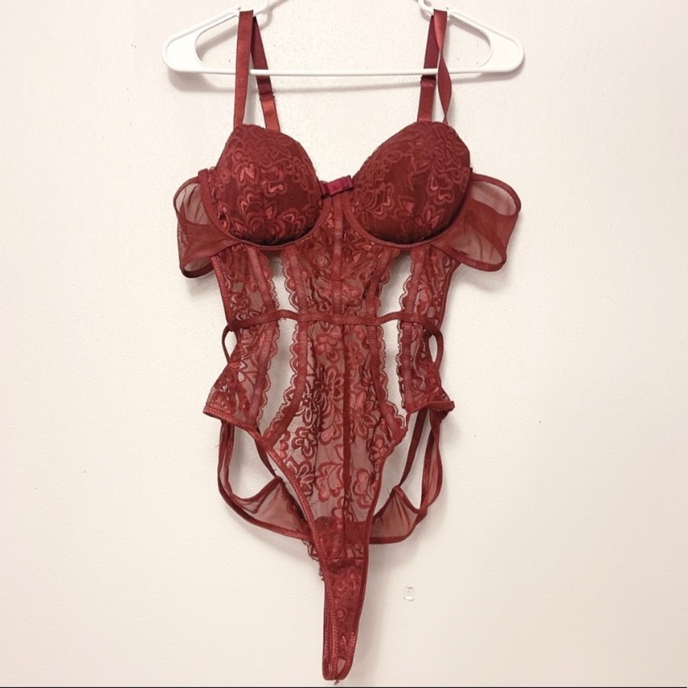 Plus Size Burgundy Lingerie